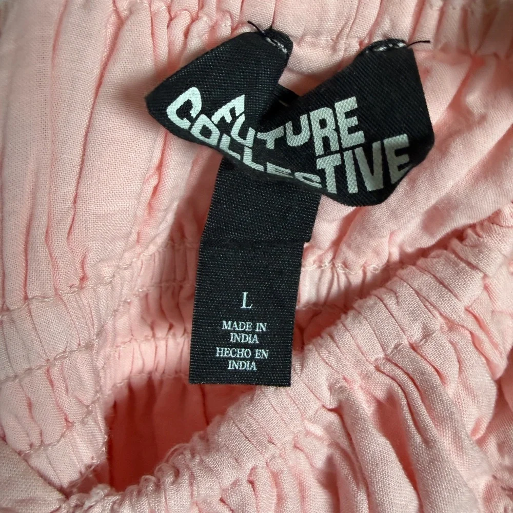 Future Collective Women's Eyelet Maxi A-Line Dress - Light Pink L - Picture 8 of 10